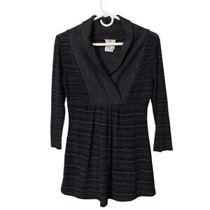 Threads Dark Gray Long Sleeve Crossover Wrap Front Tunic Top Women’s Medium